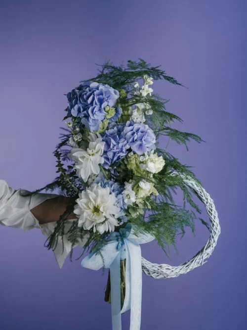Buchet cu hortensie albastră