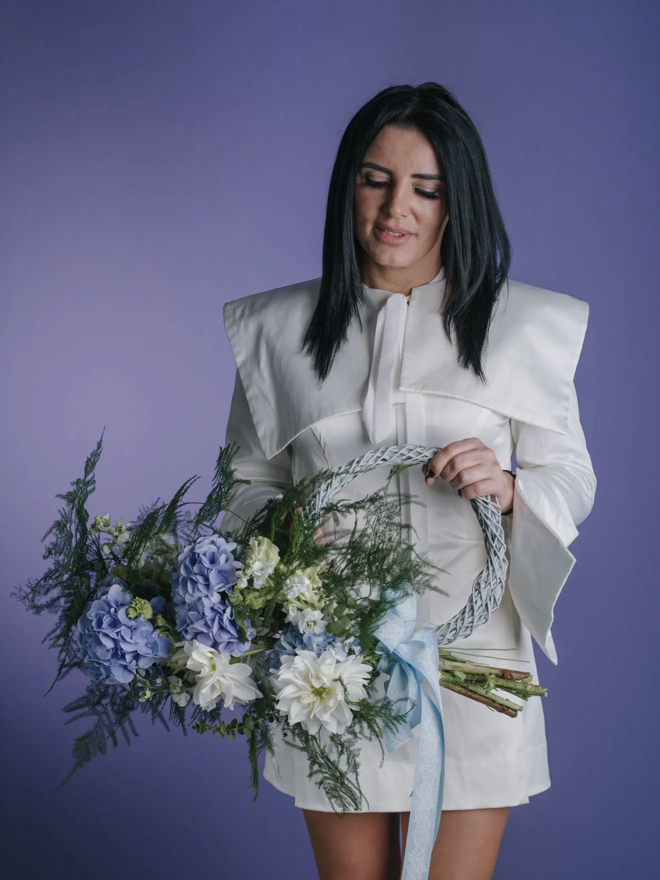 Buchet cu hortensie albastră